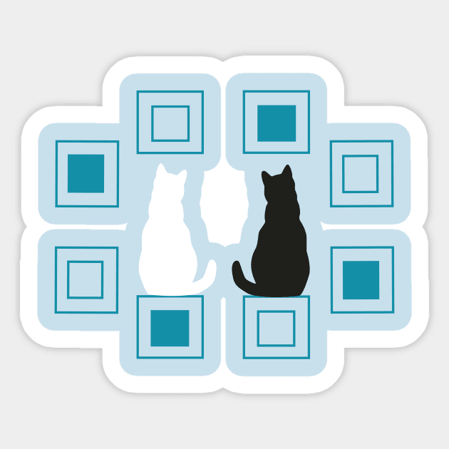 Two black and white cats Sticker by Flow Na